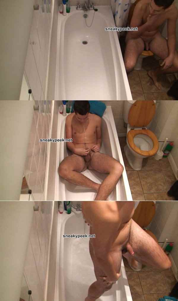boy pissing om himself bathroom